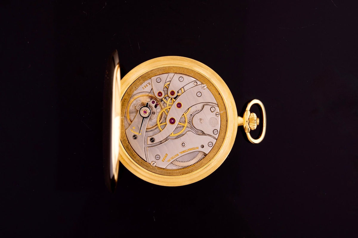IWC Savonette Taschenuhr Gelbgold, Ref. 5404, ca. 1980