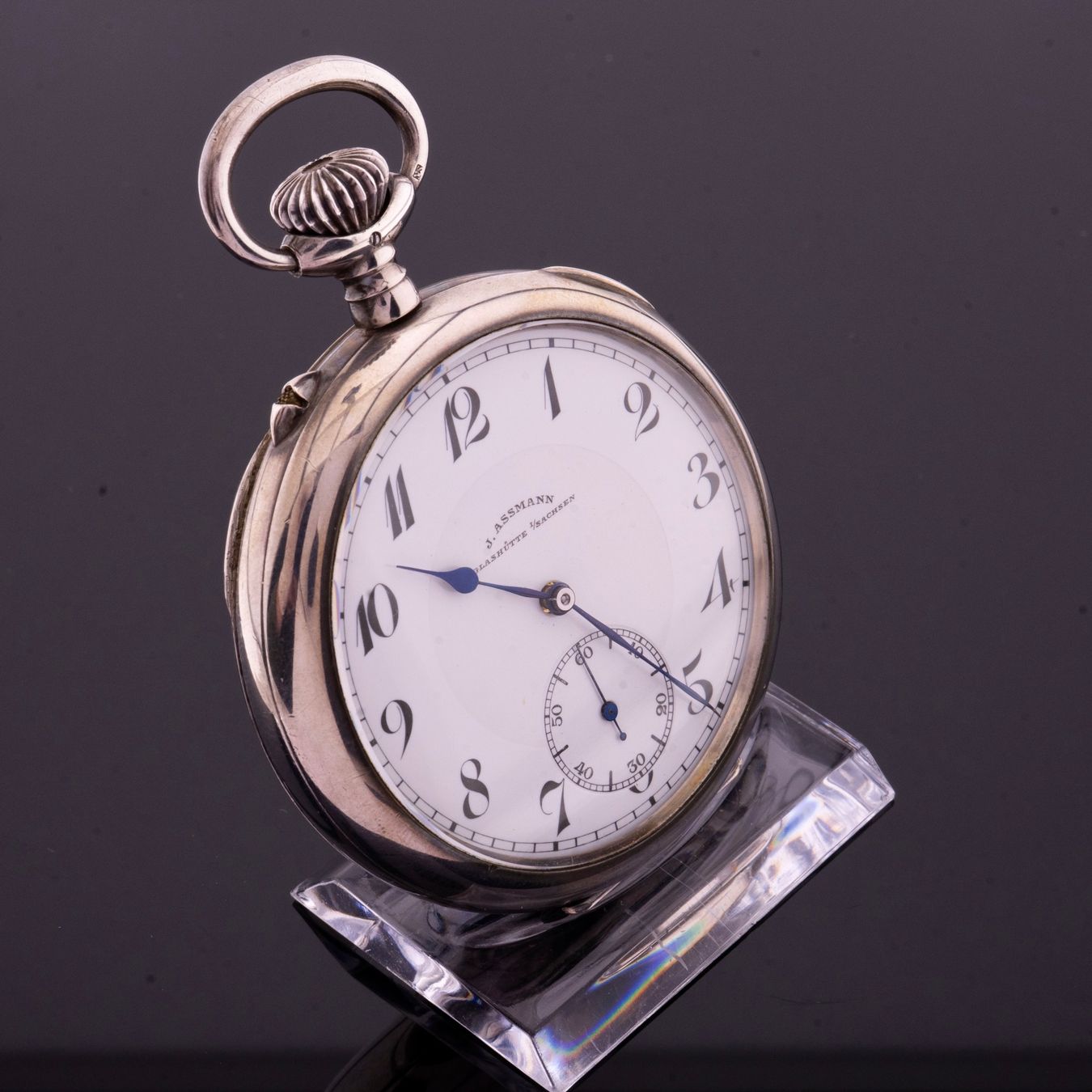 J. Assmann Glashütte Lépine Taschenuhr Silber