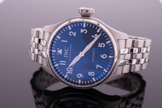 IWC Grosse Fliegeruhr Blau 43 wie neu 2022 IW329304, Big Pilot, Garantie 04/2030