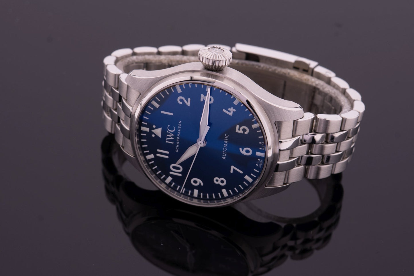 IWC Grosse Fliegeruhr Blau 43 wie neu 2022 IW329304, Big Pilot, Garantie 04/2030