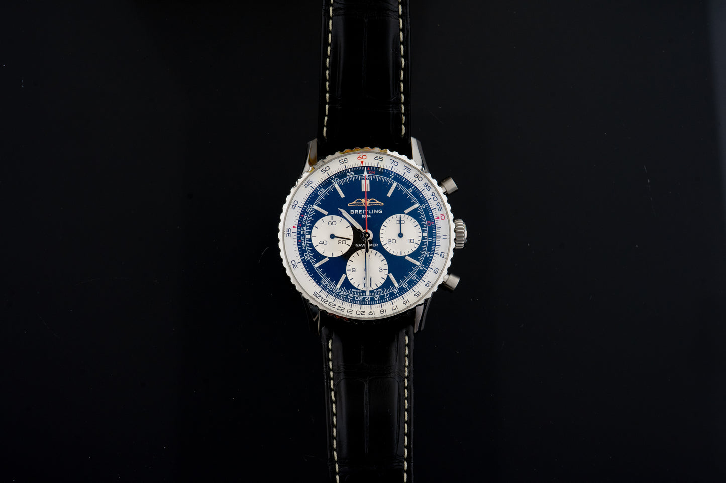 Breitling Navitimer 41, Schwarz, Garantie 08/2031, AB0139
