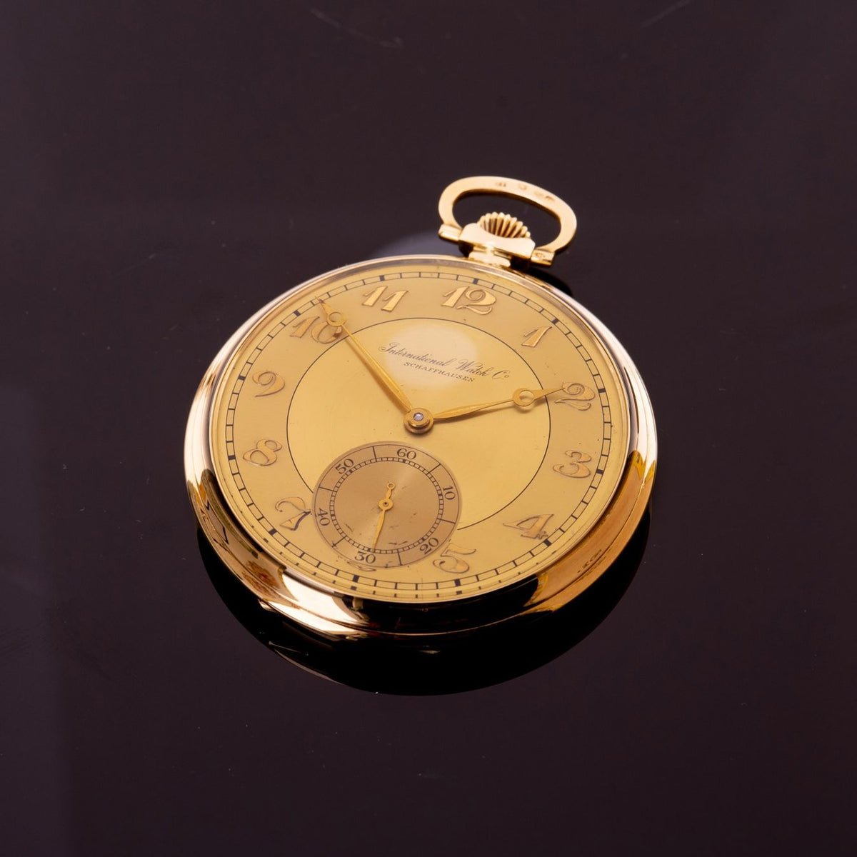 IWC Art-Deco Lépine Taschenuhr Gelbgold ca. 1915