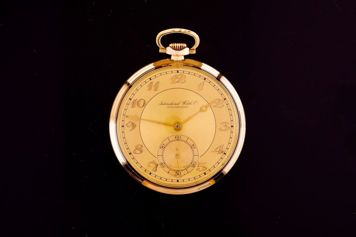 IWC Art-Deco Lépine Taschenuhr Gelbgold ca. 1915