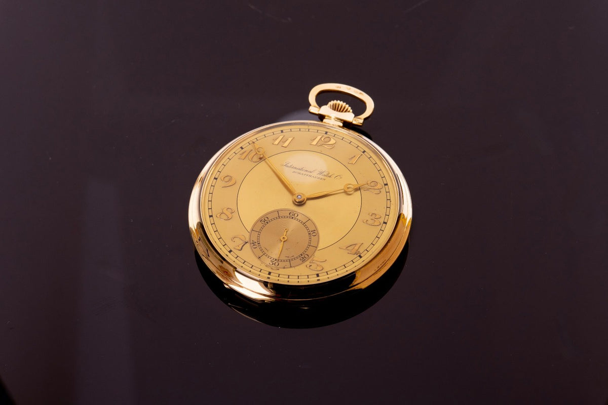 IWC Art-Deco Lépine Taschenuhr Gelbgold ca. 1915
