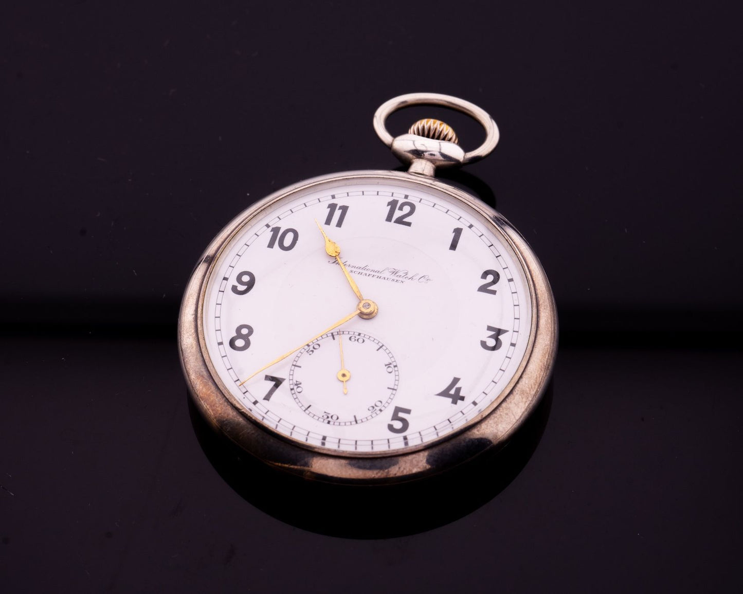 IWC Niello-Silber Lépine Taschenuhr für "Mühlig Union" ca.1927