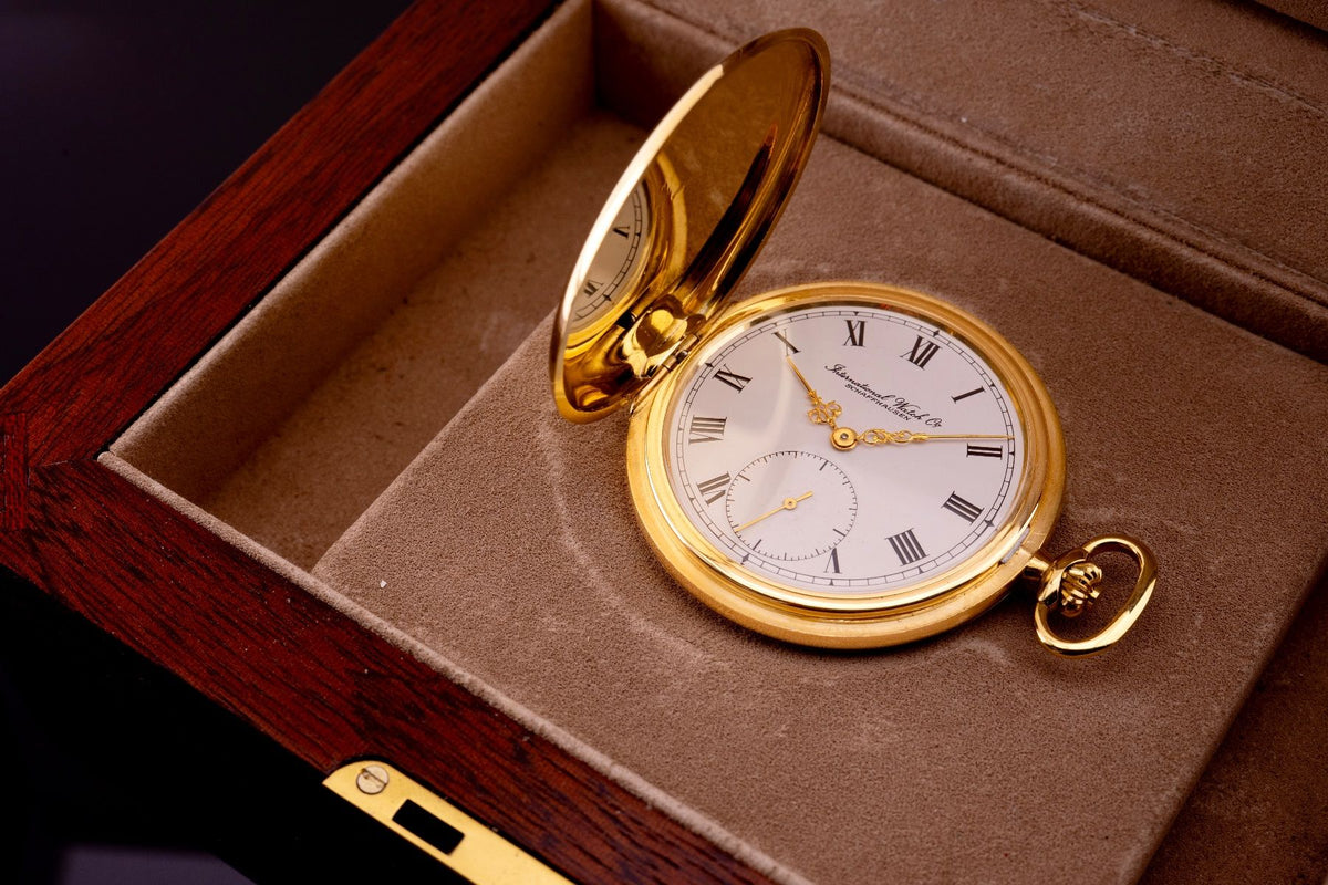 IWC Savonette Taschenuhr Gelbgold, Ref. 5404, ca. 1980