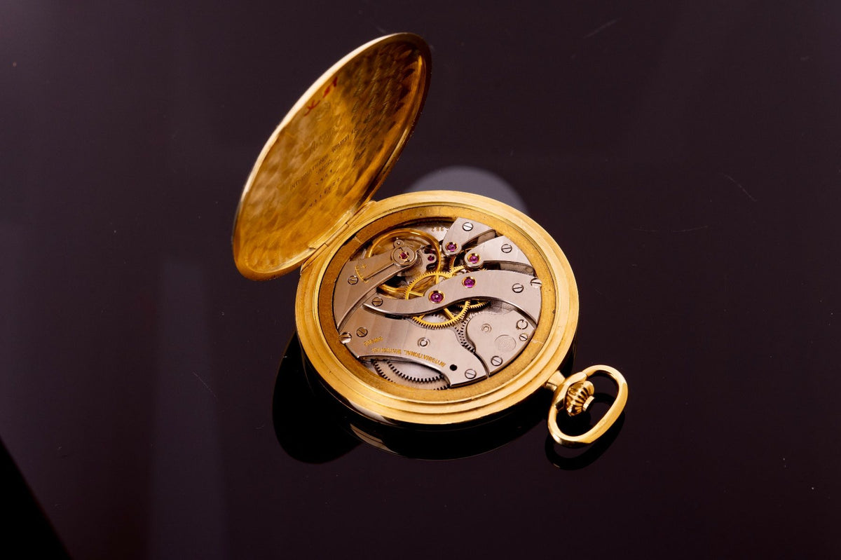 IWC Savonette Taschenuhr Gelbgold, Ref. 5404, ca. 1980