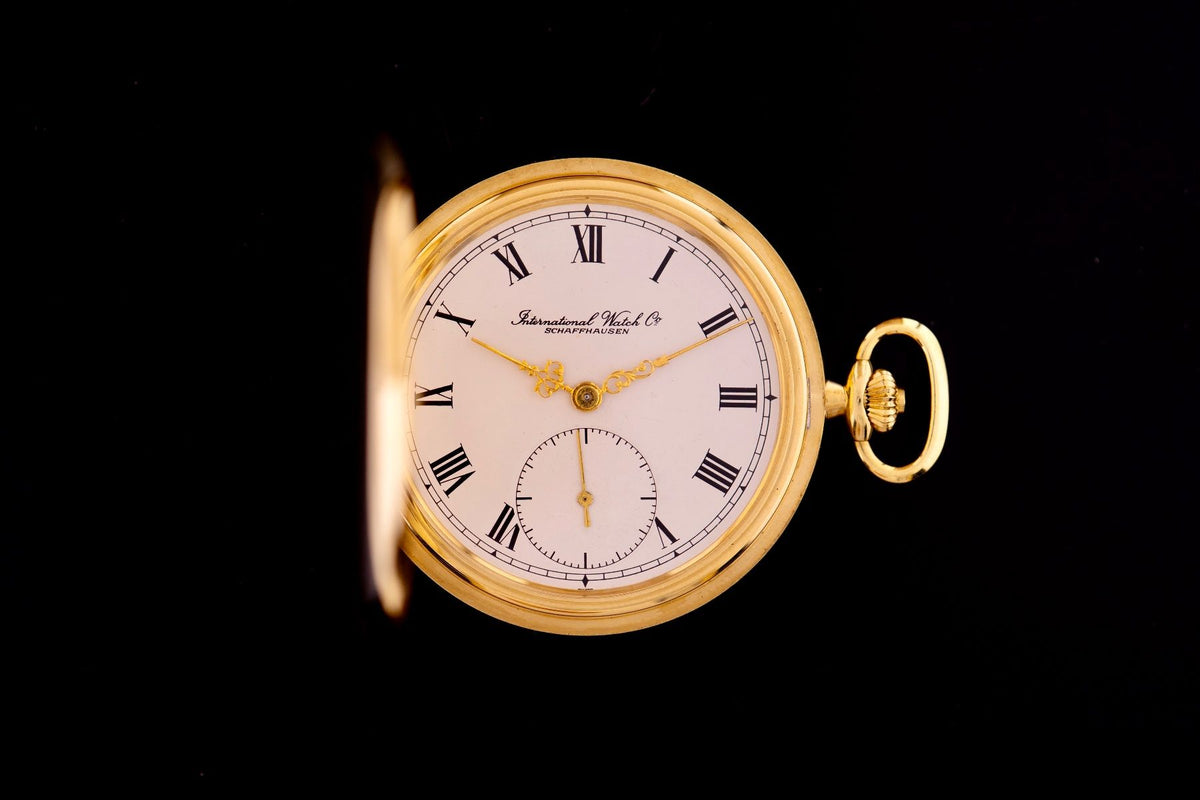 IWC Savonette Taschenuhr Gelbgold, Ref. 5404, ca. 1980