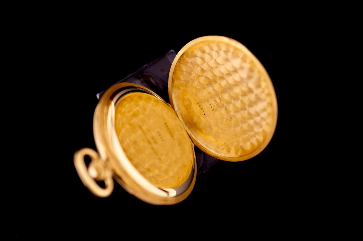 IWC Savonette Taschenuhr Gelbgold, Ref. 5404, ca. 1980