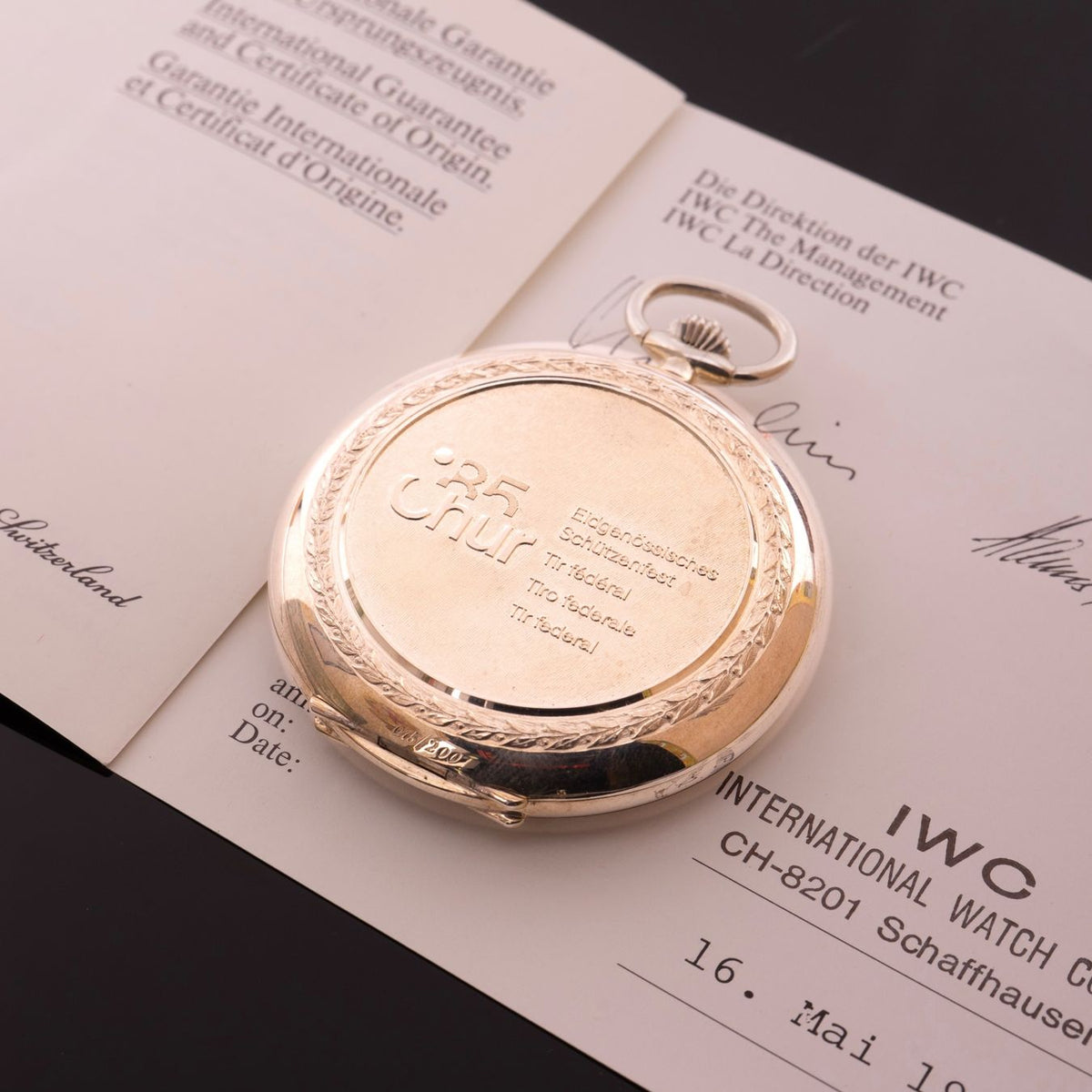 IWC Schützenuhr Savonette Silber Chur 1985