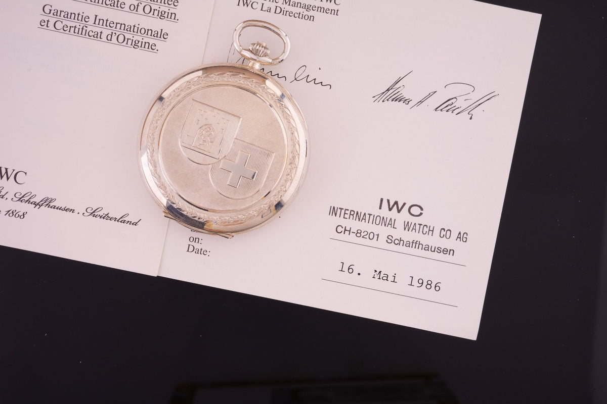 IWC Schützenuhr Savonette Silber Chur 1985