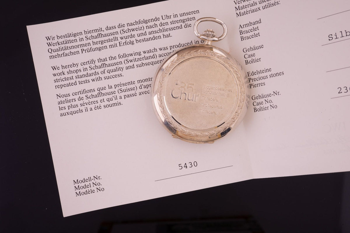 IWC Schützenuhr Savonette Silber Chur 1985
