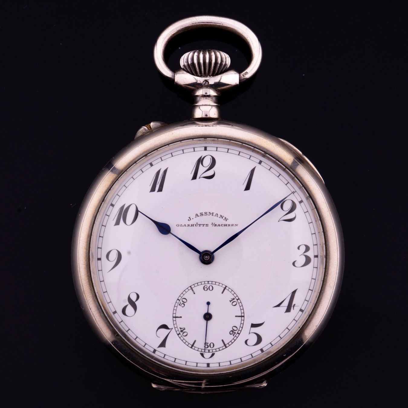 J. Assmann Glashütte Lépine Taschenuhr Silber