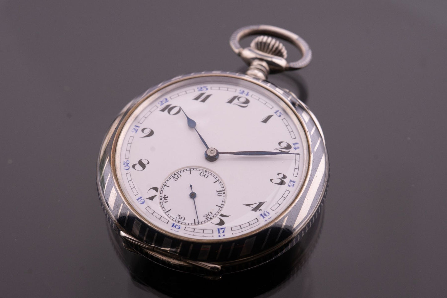 Schuluhr Technikum La Chaux-de-Fonds Taschenuhr Silber ca. 1910