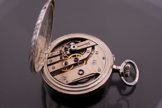 Schuluhr Technikum La Chaux-de-Fonds Taschenuhr Silber ca. 1910