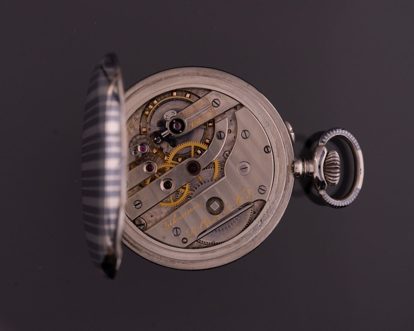 Schuluhr Technikum La Chaux-de-Fonds Taschenuhr Silber ca. 1910