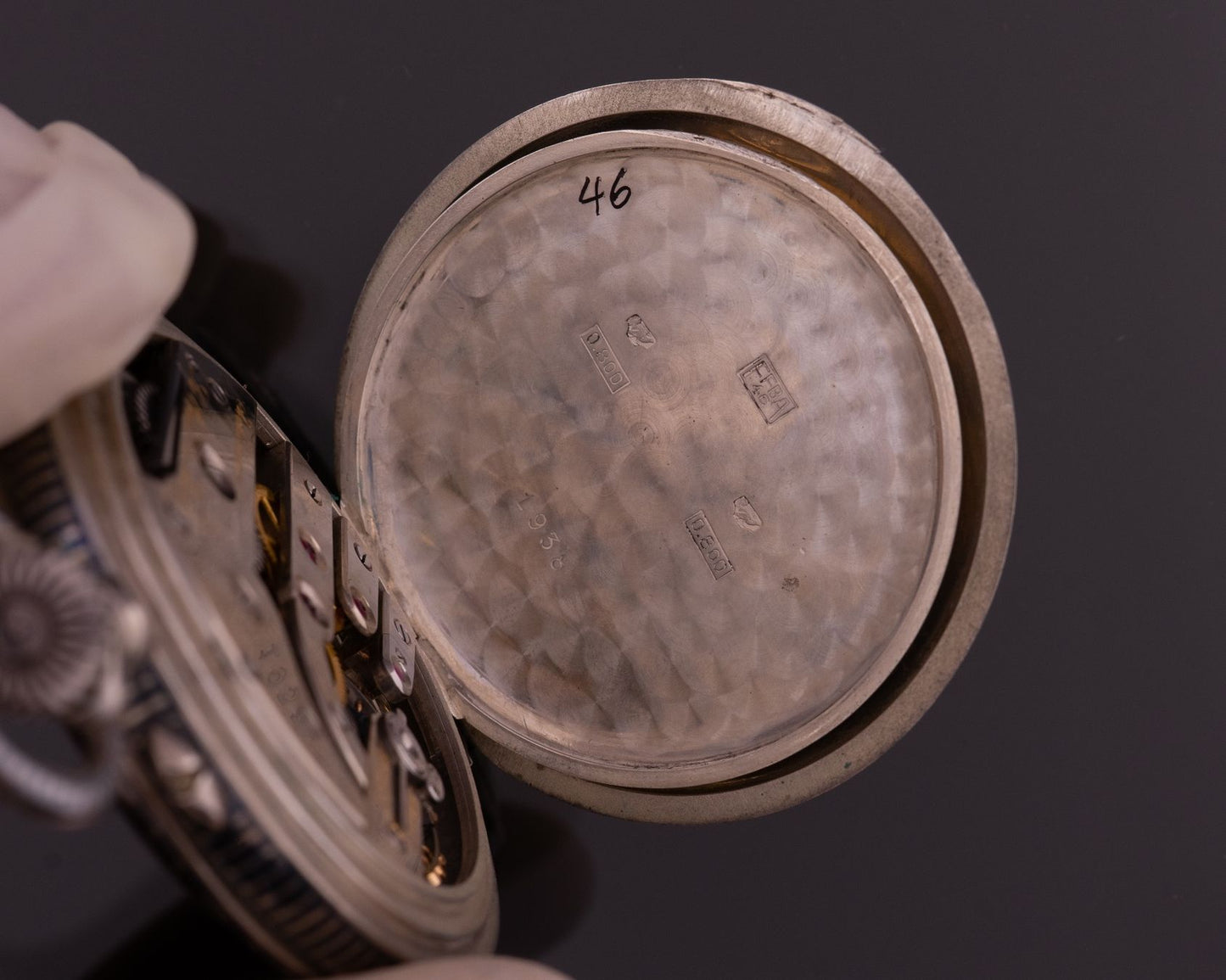 Schuluhr Technikum La Chaux-de-Fonds Taschenuhr Silber ca. 1910